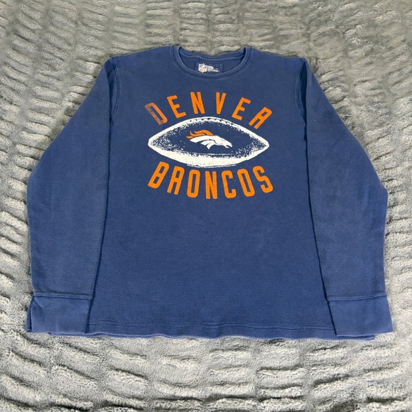 NFL Team Apparel Other - NFL Team Apparel Denver Broncos Blue Waffle Knit Thermal Shirt XXL AT049